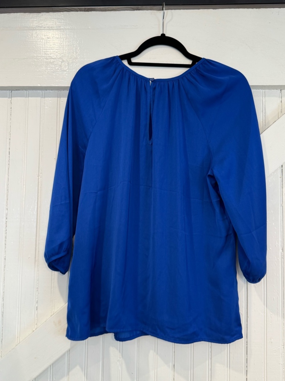 Old Navy Royal Blue Blouse Size Large Flowy 3/4 Sleeve Top - Picture 3 of 11